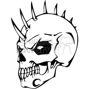 300x300 Royalty Free Evil Skull With Bonehawk 368820 Vector Clip Art Image