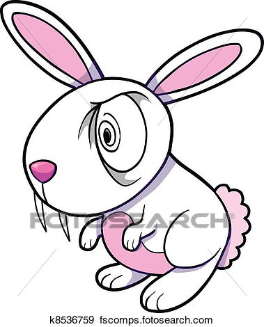 379x470 Clip Art Of Evil White Bunny Rabbit Animal K8536759
