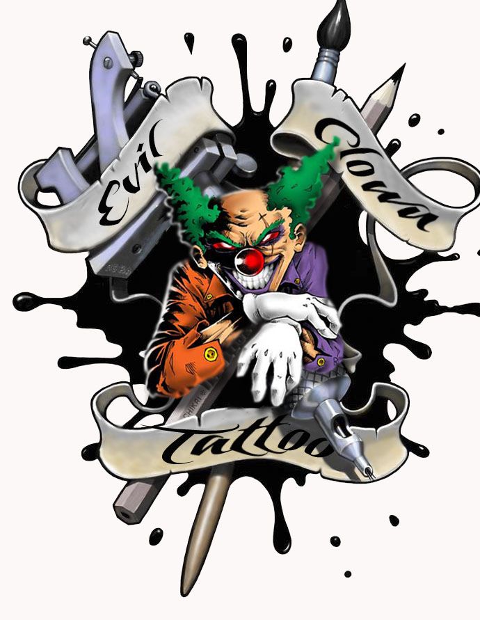 690x891 Best Evil Clown Tattoos Ideas Scary Clown