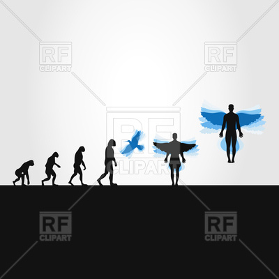 400x400 Evolution From Man To Bird Royalty Free Vector Clip Art Image
