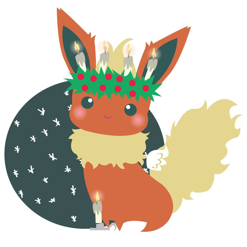 1000x1000 Christmas Art Cute Kawaii Eevee Jolteon Flareon Vaporeon Espeon