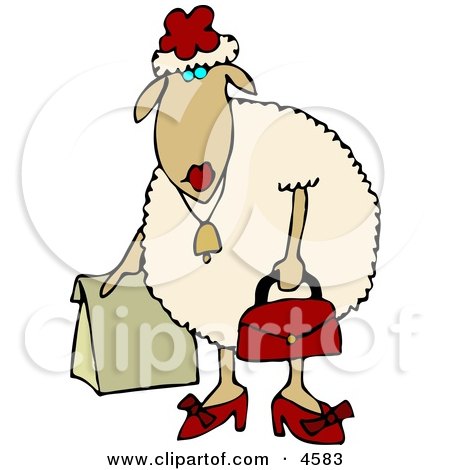 450x470 Anthropomorphic Female Sheep (Ewe) Shopping Clipart By Djart