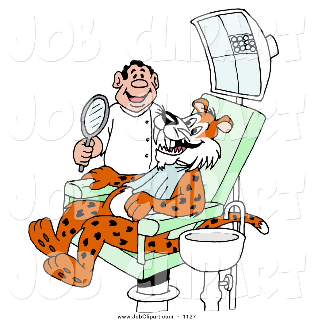1024x1044 Job Clip Art Of A Cartoon Leopard Smiling And Showing His Fangs