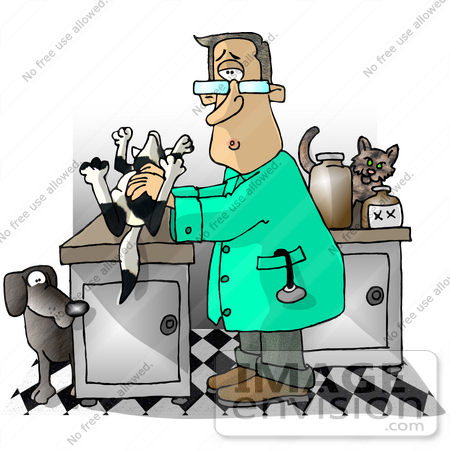 450x450 Shocked Veterinarian Man In An Exam Room With A Dead Dog Clipart