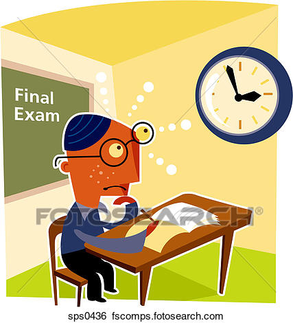 427x470 Stock Illustration Of A Bespectacled Boy Taking A Final Exam