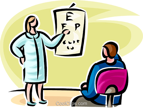 480x362 Person Having An Eye Exam Royalty Free Vector Clip Art