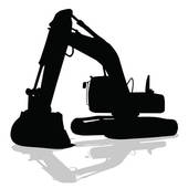 170x170 Excavator Free Clipart Black White Digger Clip Art Black