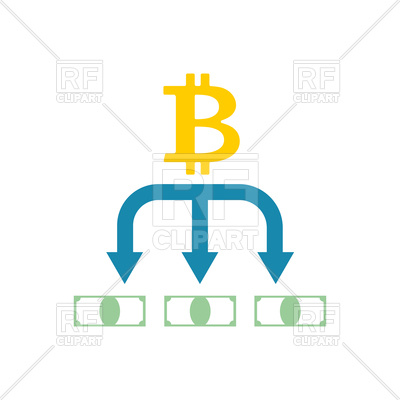 400x400 Bitcoin And Dollar Exchange Icon Royalty Free Vector Clip Art