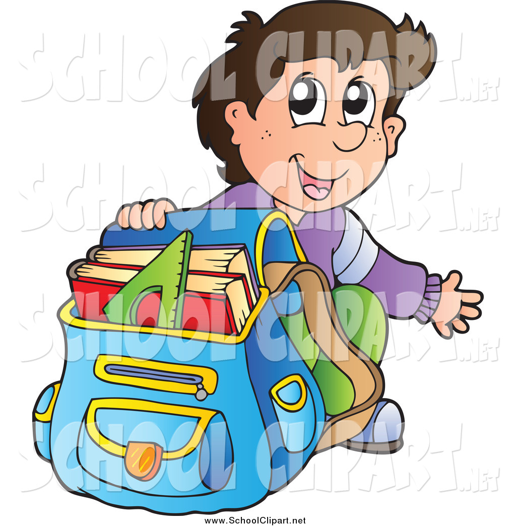 1024x1044 Clip Art Of A Excited Brunette White School Boy Crouching By His