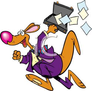 300x294 Free Clipart Image An Excited Kangaroo Businessman