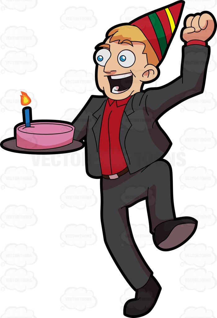700x1024 An Excited Man Carrying A Birthday Cake Dark Grey Suits