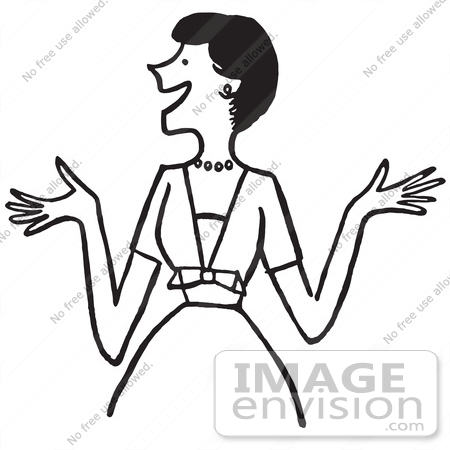 450x450 Cartoon Of An Outgoing Lady Showing Excitement Or Making