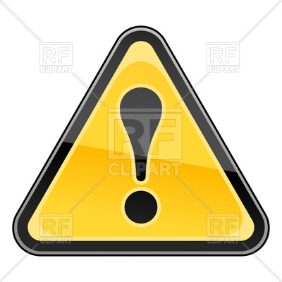 400x400 Triangle Sticker With Exclamation Point Royalty Free Vector Clip