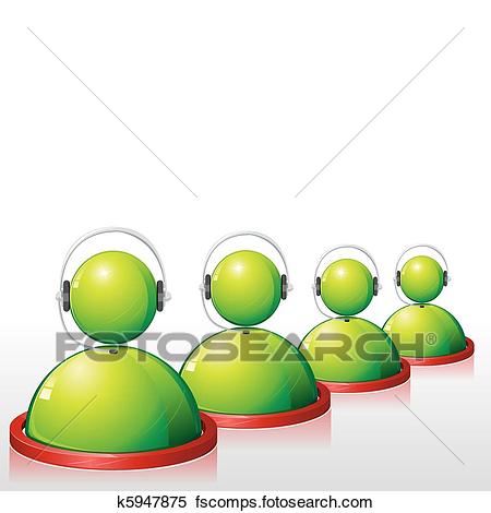 450x470 Clipart Of Call Center Executive K5947875