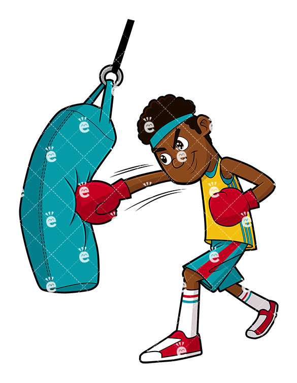 585x755 A Black Man In The Middle Of A Punching Bag Workout