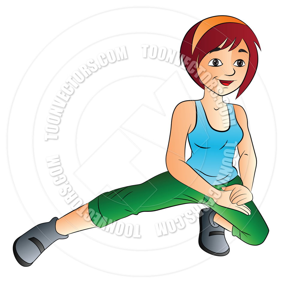 940x940 Cartoon Young Woman Doing A Stretching Exercise By Morphart Toon