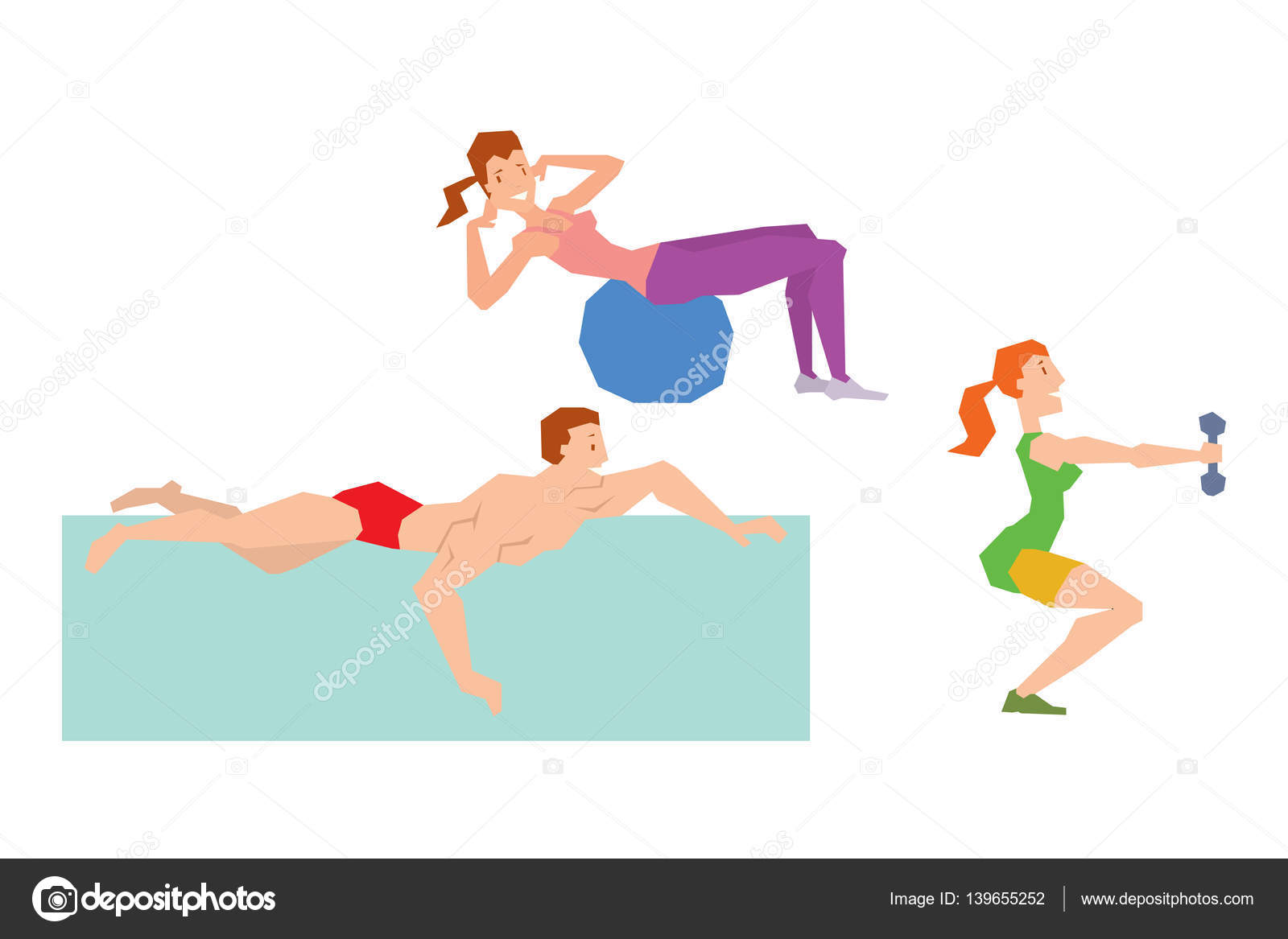 1600x1167 Cartoon Sport Gym People Vector. Stock Vector Adekvat