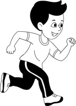 152x210 Black White Jogging Running For Exercise Clipart Clipart Station