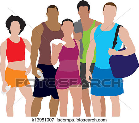 450x400 Clip Art Of People Working Out Illustration K13951007