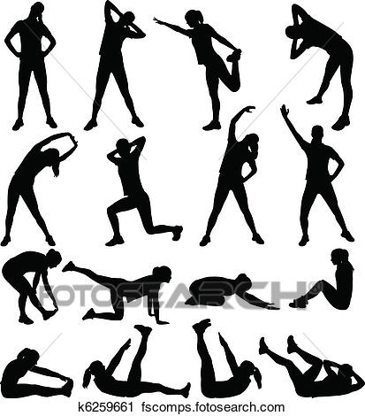 413x470 Clipart Of Woman Exercising K6259661