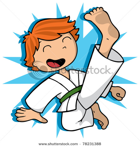 450x470 Boy Practicing And Exercising Flying Karate Kick