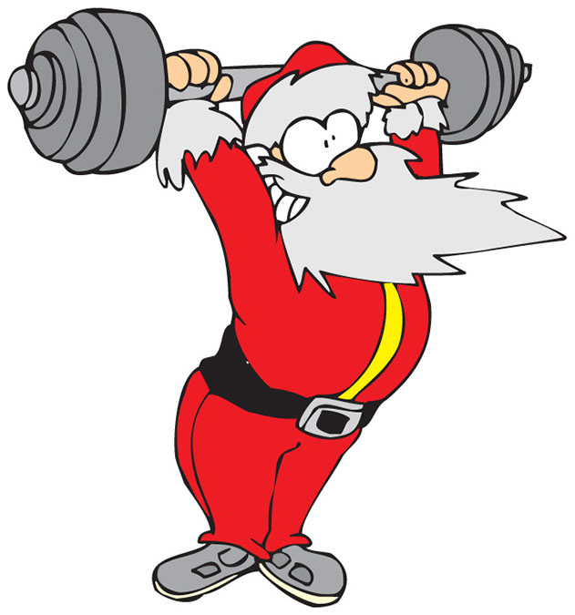 631x675 Santa Clipart Lifting Weight