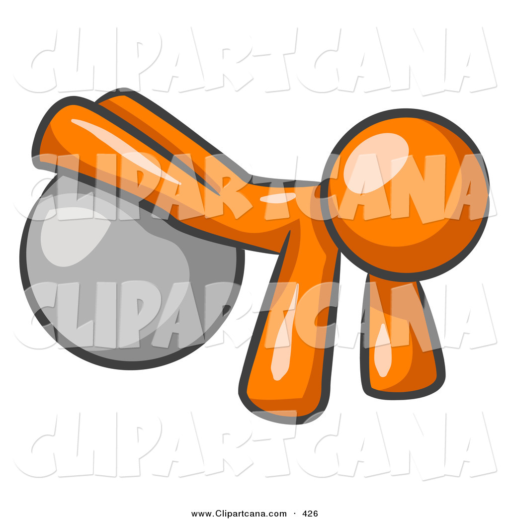 1024x1044 Vector Clip Art Of A Shiny Orange Man Strength Training His Arms
