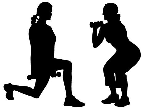 500x350 Women Exercise Vector Free Download Silhouette Clip Art