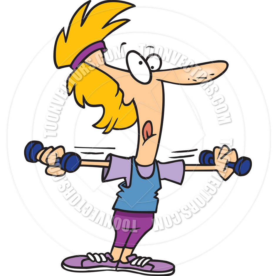 940x940 Cartoon Woman Working Out By Ron Leishman Toon Vectors Eps