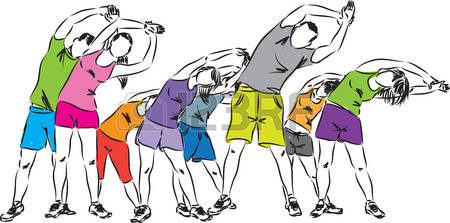 450x223 People Exercising Clipart