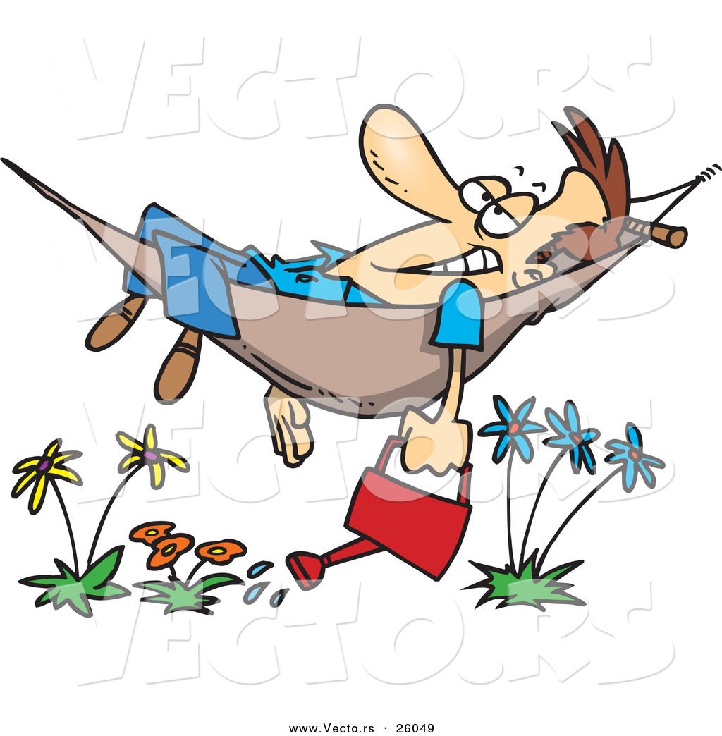 1024x1044 Vector Ofn Exhausted Cartoon Man Relaxing In Hammock