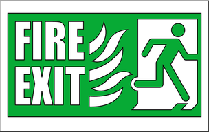 304x192 Clip Art Signs Fire Exit 1 Color I Abcteach