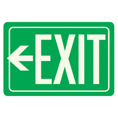400x400 Exit Sign With Left Arrow