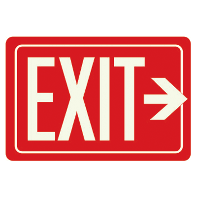 400x400 Exit Sign With Right Arrow