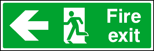 500x166 Exit Safety Sign Left Arrow