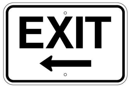 450x304 Arrow Left, Exit Traffic Sign