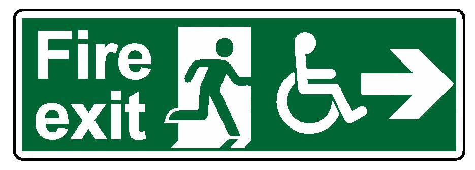 935x336 Fire Exit Wheelchair Right Sign Fire Exit Signs Safe Conditions