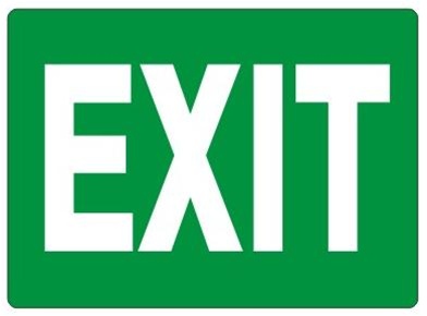 392x290 Green Exit Sign