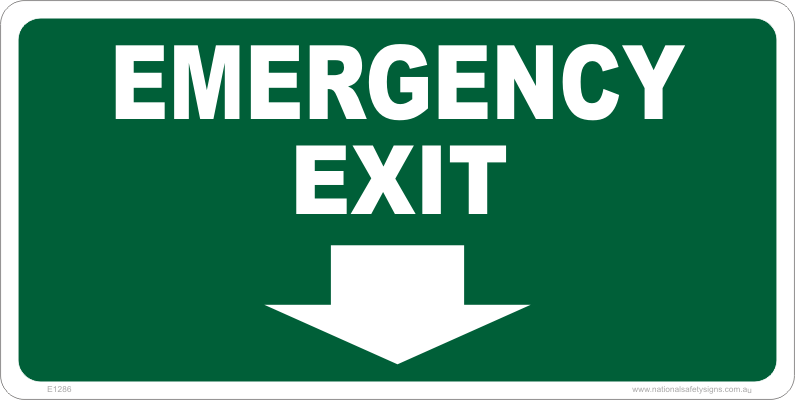 795x400 Emergency Exit Down Sign E1286
