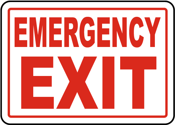 600x431 Emergency Exit Sign A4229