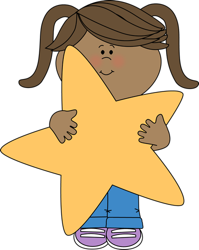 399x500 Little Girl Holding A Star Clip Art