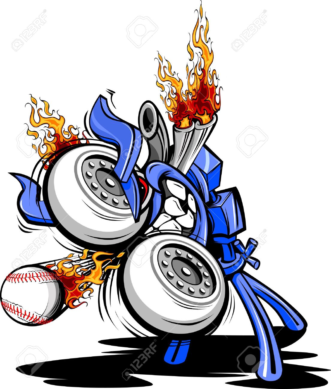 1105x1300 Cartoon Vector Illustration Of A Monster Baseball Pitching Machine