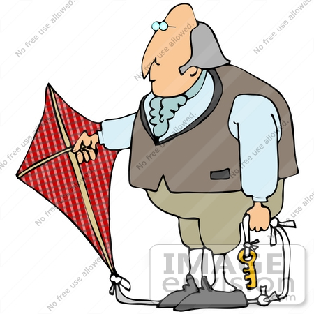450x450 Clip Art Graphic Of Benjamin Franklin Conducting His Electrical