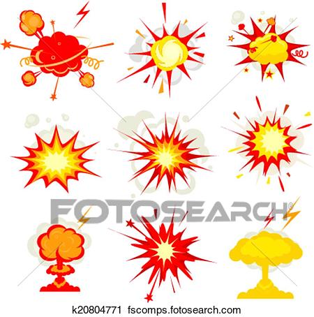 450x454 Clipart Of Explosion, Blast Or Bomb Bang Fire K20804771