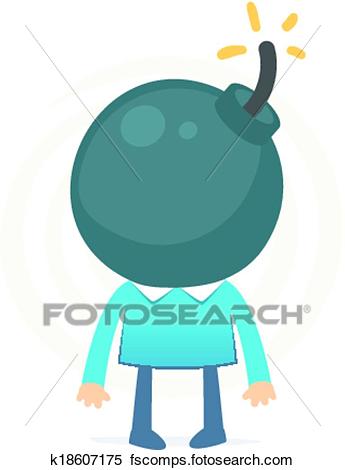 345x470 Clipart Of Head Like A Bomb Might Explode From The Excess Thoughts