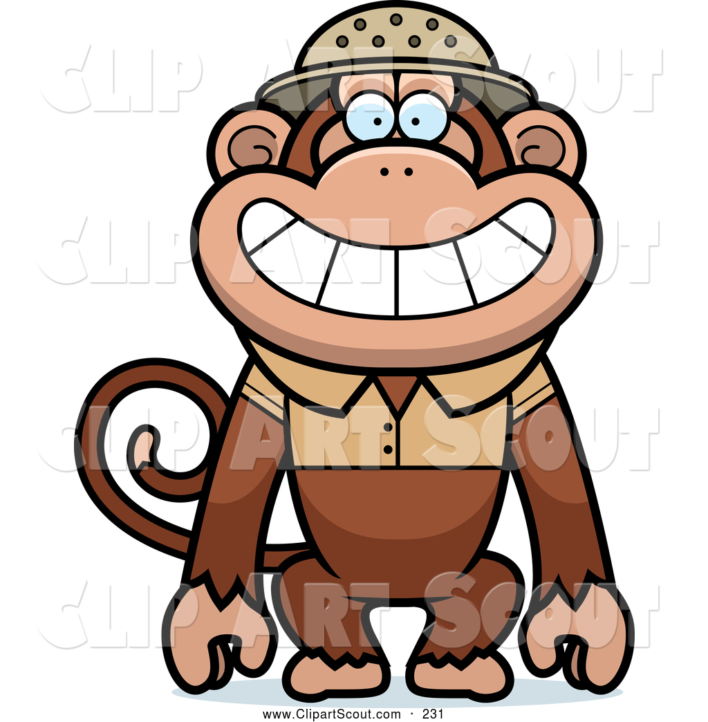 1024x1044 Clipart Of A Cute Monkey Explorer By Cory Thoman