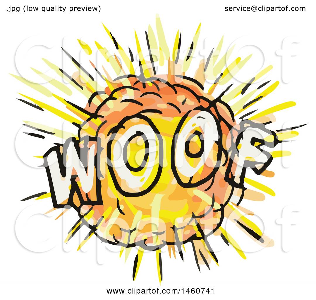1080x1024 Clipart Of A Cartoon Comic Woof Explosion