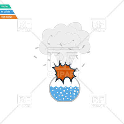 400x400 Flat Design Explosion Of Chemistry Flask Royalty Free Vector Clip