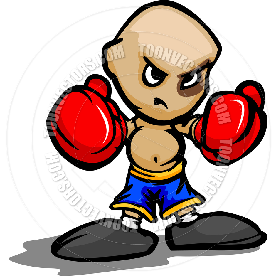 940x940 Tough Kid Boxer With Boxing Gloves And Black Eye Vector Cartoon