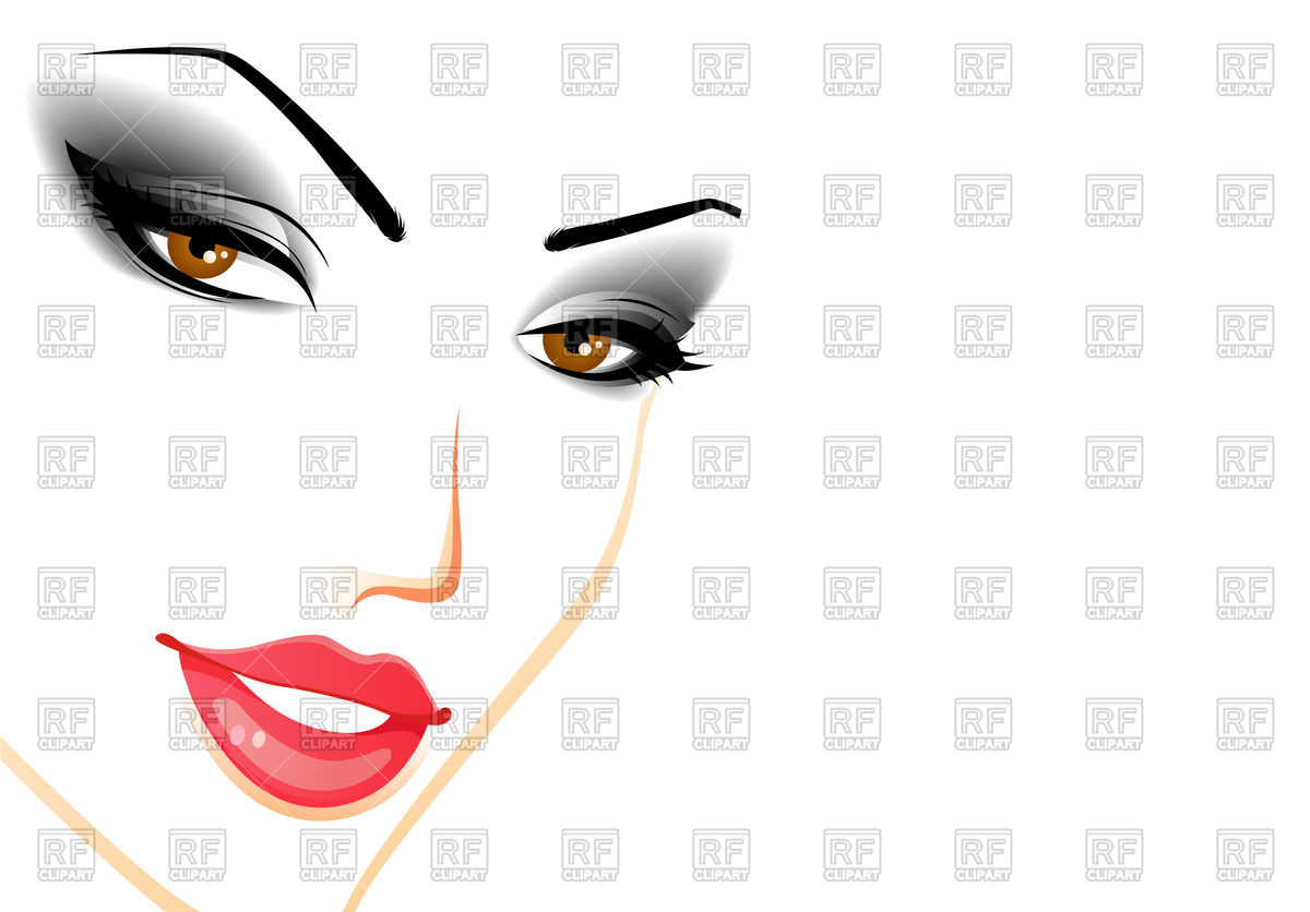 1200x836 Face Of Beautiful Woman With Makeup Royalty Free Vector Clip Art
